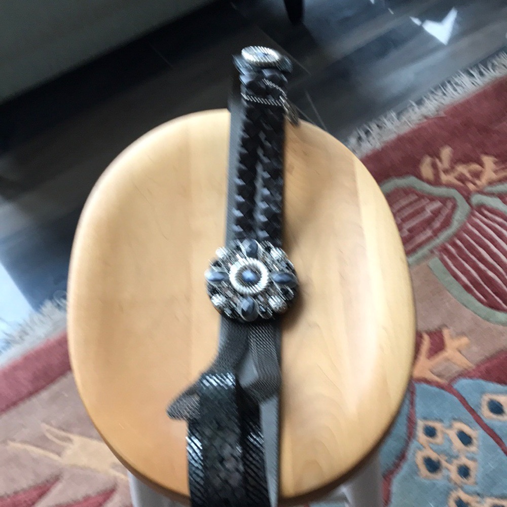 Leather Rock jeweled belt